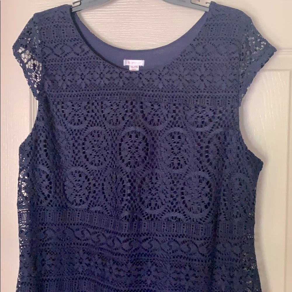 MERONA NAVY CROCHET DRESS